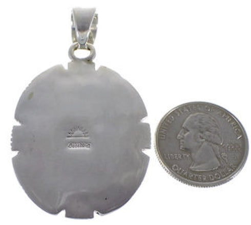 Mother Of Pearl Black Jade Inlay Sterling Silver Pendant RS42816